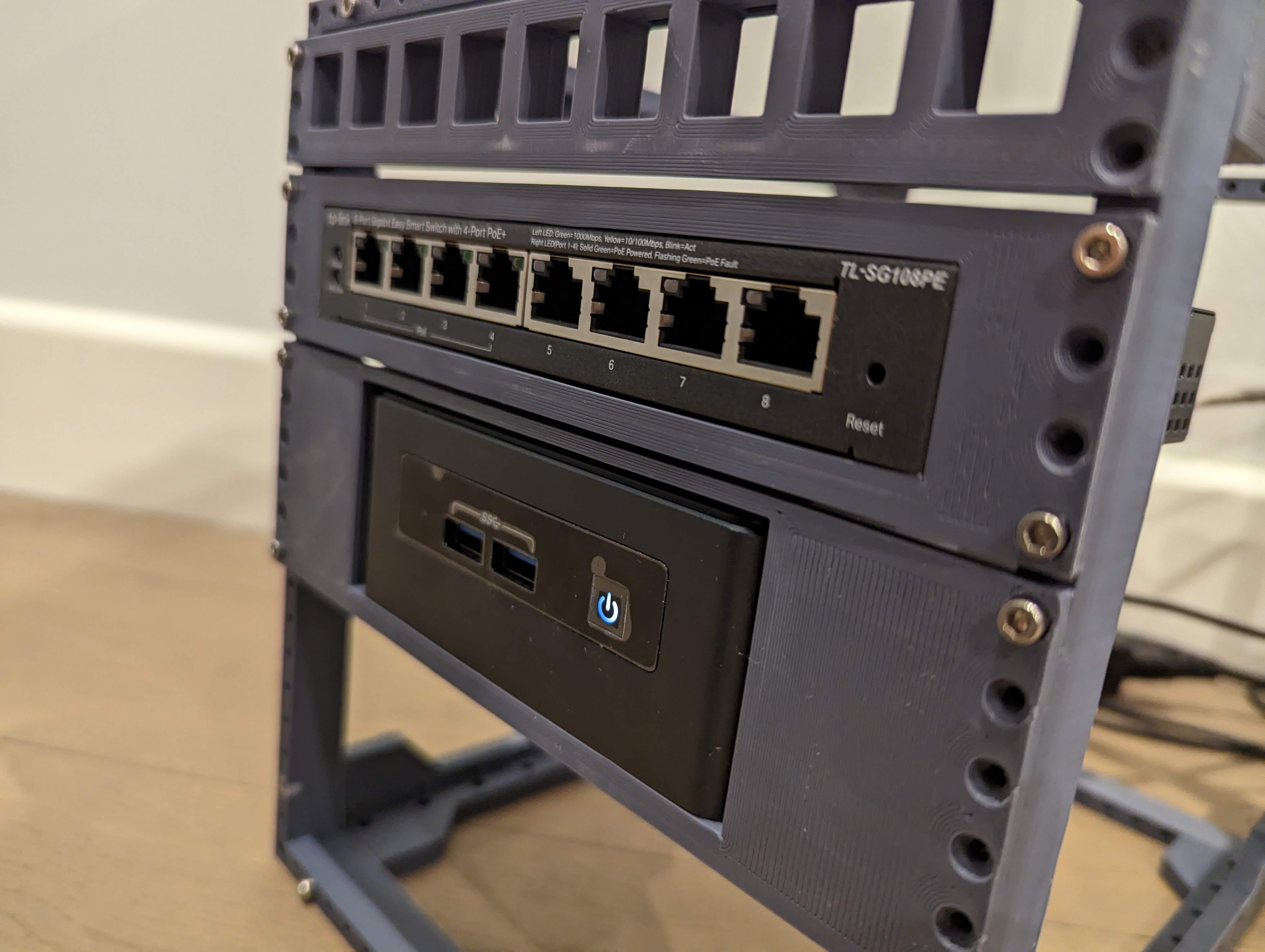 19cm network rack additional mounts