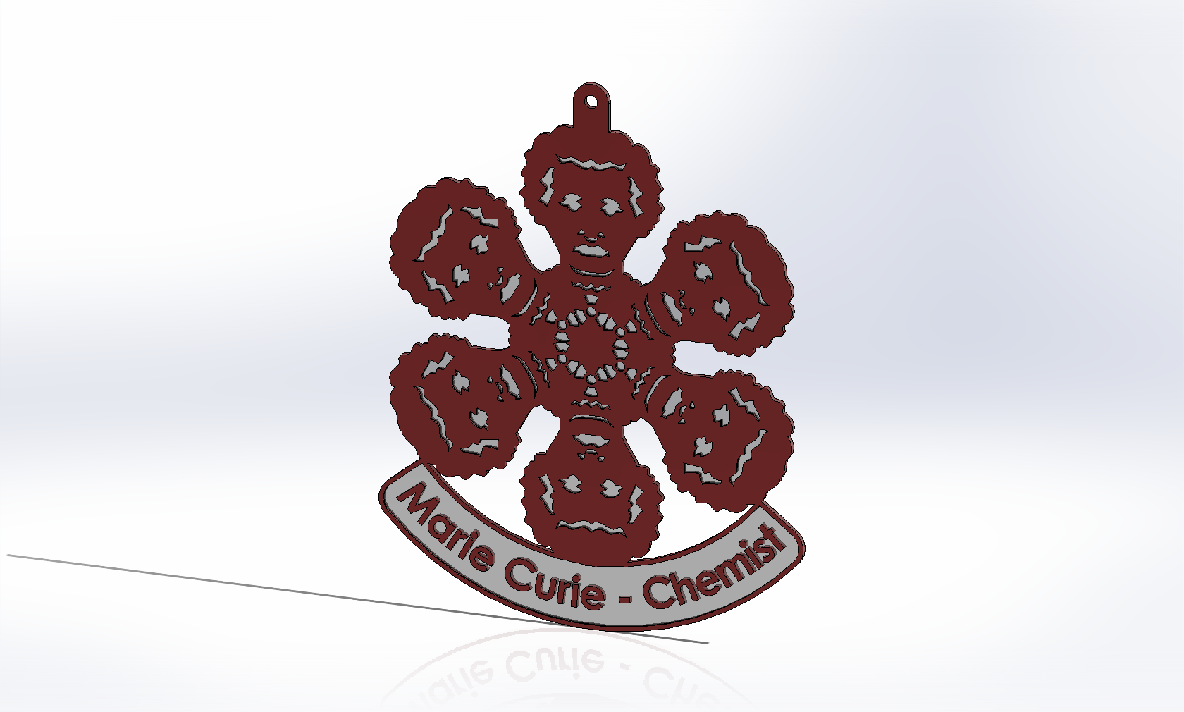 Marie Curie Chemist Tree Ornament
