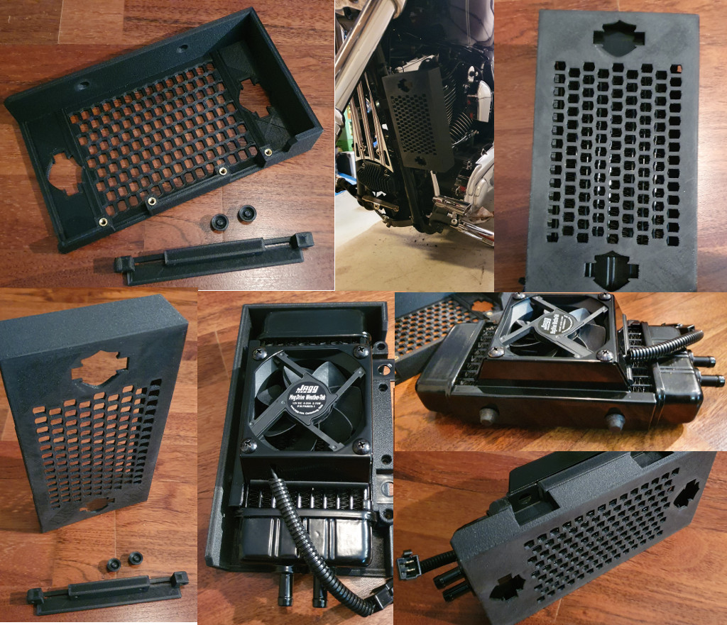 Protection for Jagg Oil Cooler System 10 row vertical fan assisted for Harley Davidson Dyna, Softail, Touring
