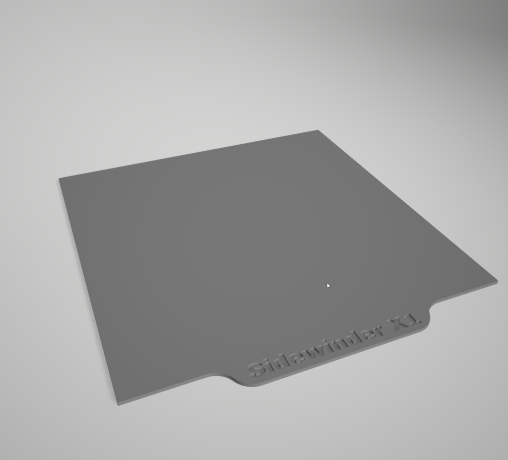 Artillery Sidewinder X1 custom build plate