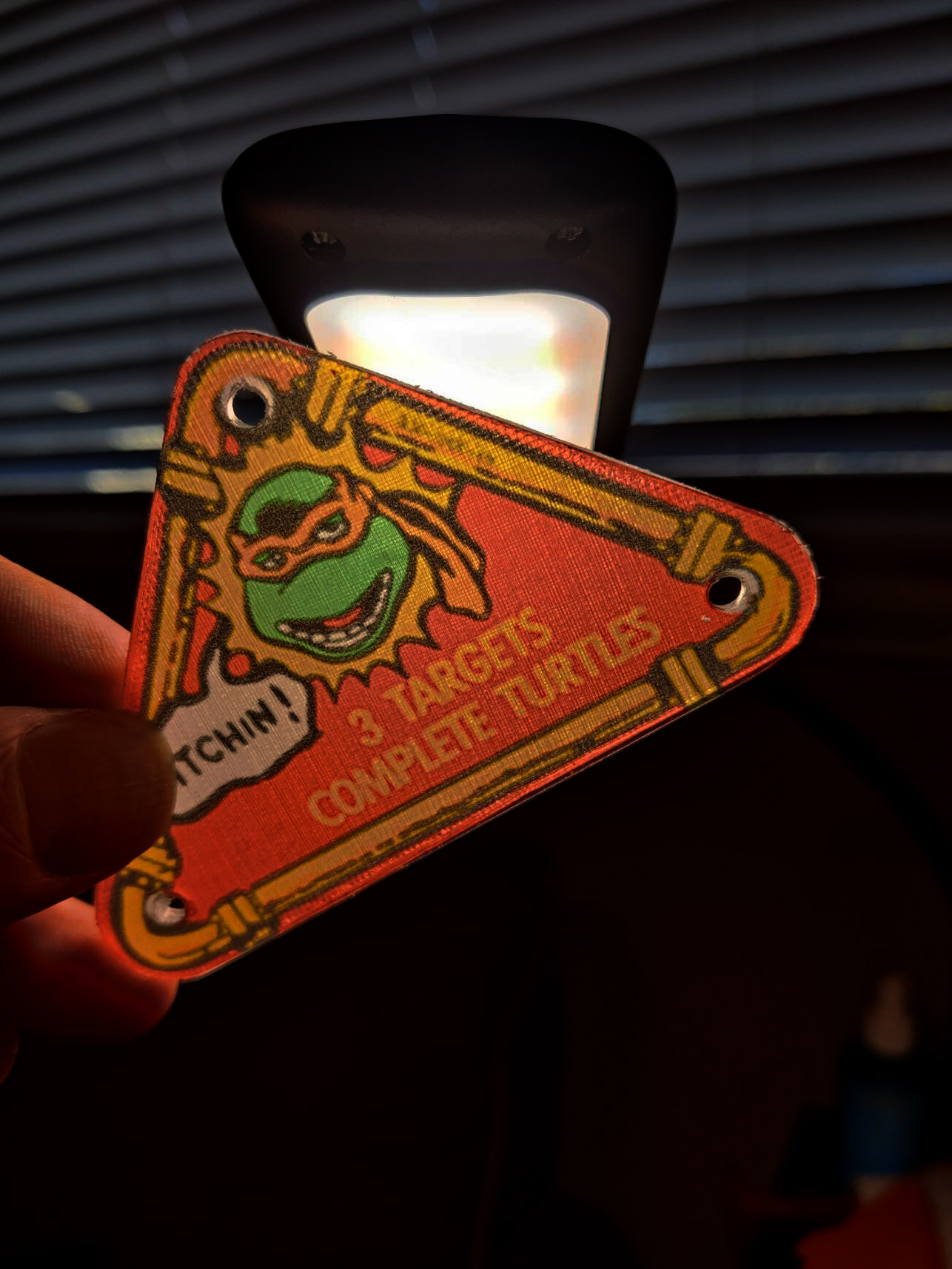 This is to replace the a broken Plastic on the Data East Teenage Mutant Ninja Turtles pinball machine