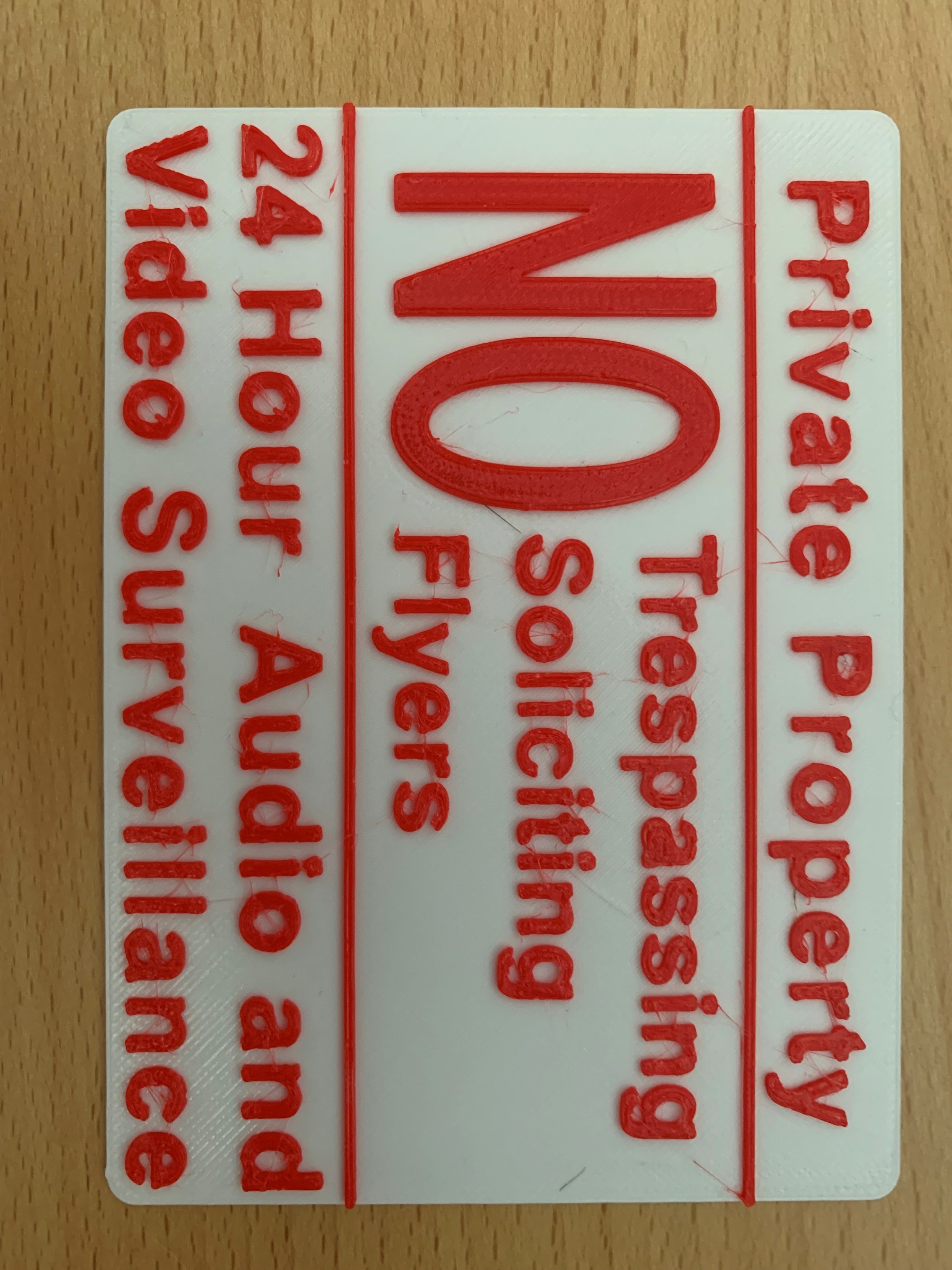 Private Property No Trespassing, No Soliciting, No Flyers Sign, 24 Hour Audio and Video Surveillance