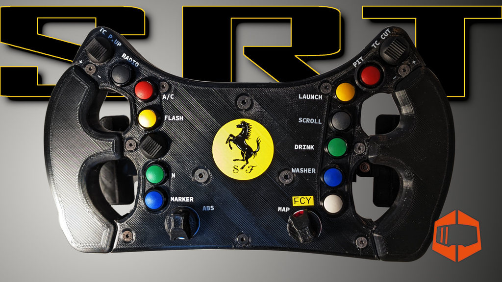 SRT Ferrari 488 GT3 Sim Racing Steering Wheel for Wireless Simucube