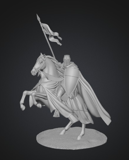 Crusader Knight on a White Horse