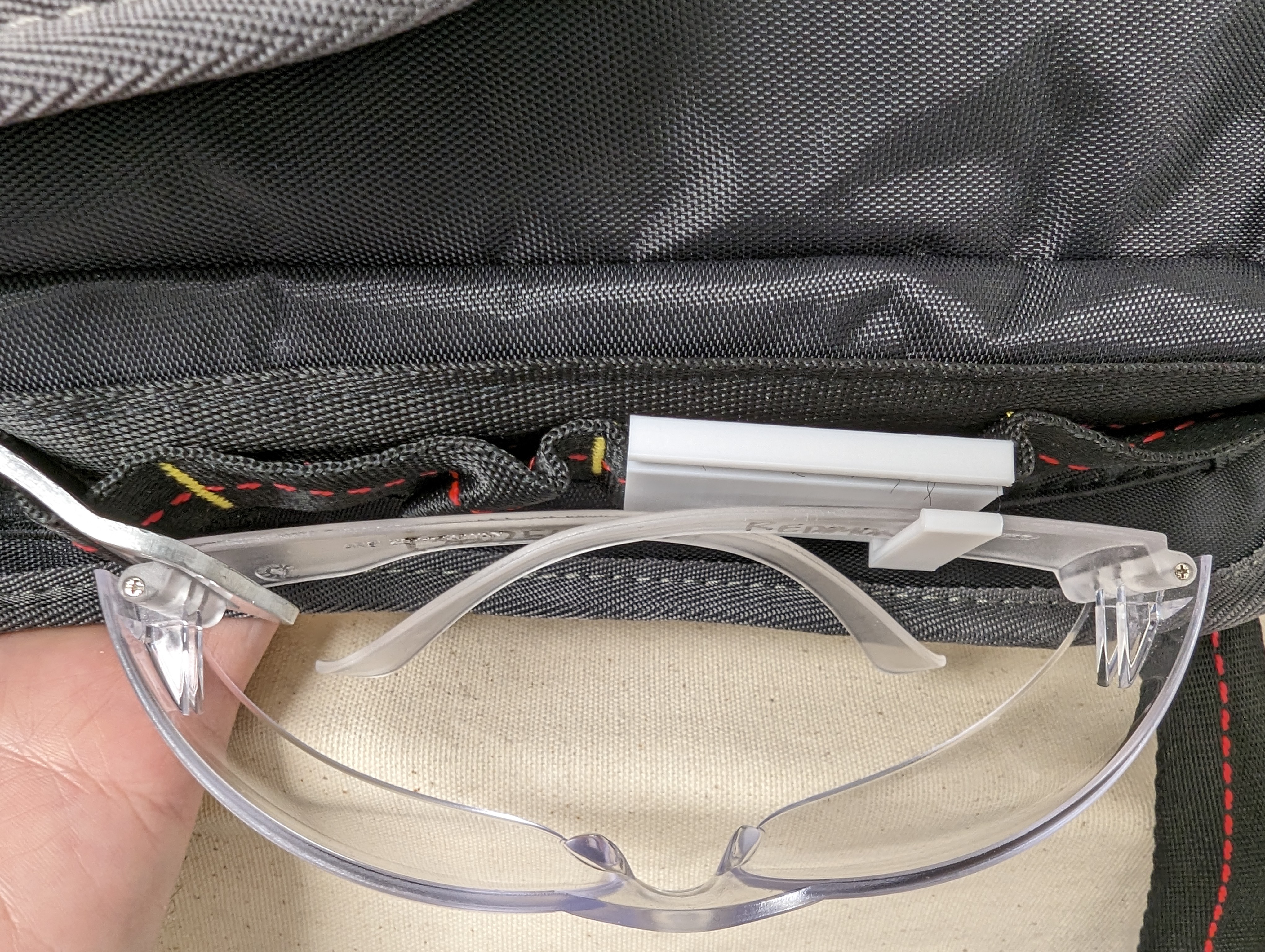 Parametric Safety Glasses Holder for Shoulder/Hip Pack