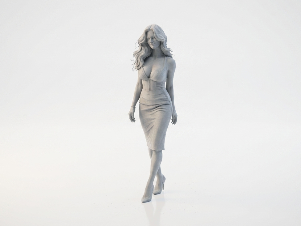 Strutting Lady Figurine Female Figure 3D Printable