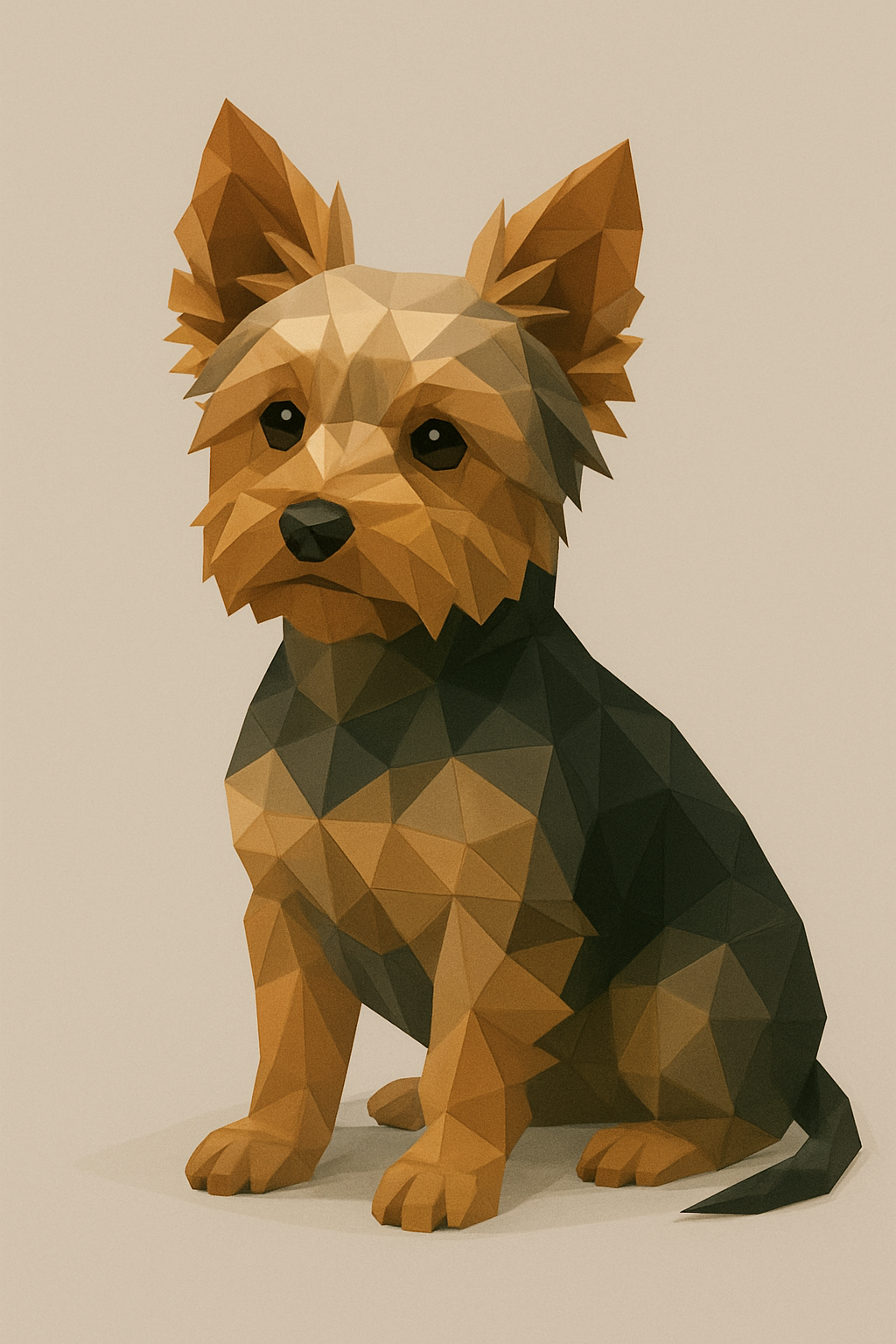 Yorkshire Terrier Low Poly dog model