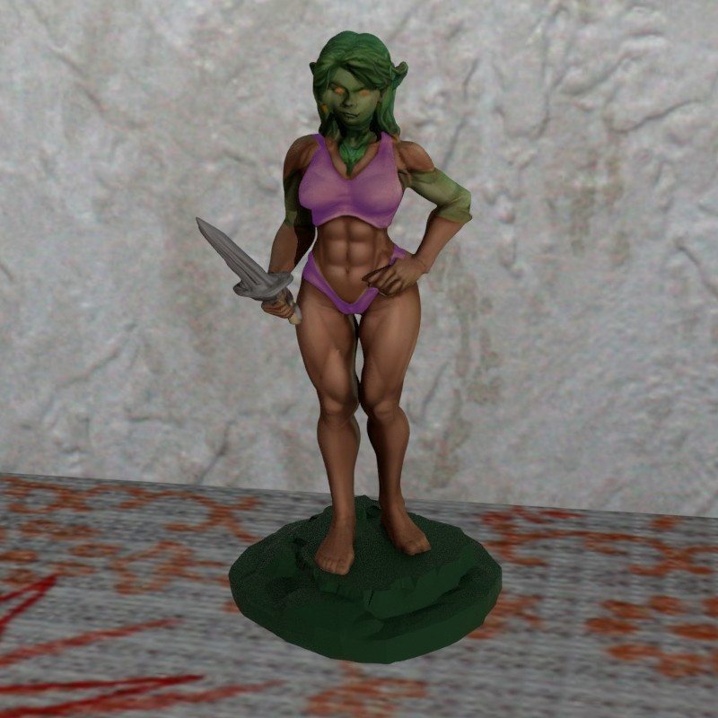 DND Mystical Female Monster Warrier Dagger FDMprinting NO support