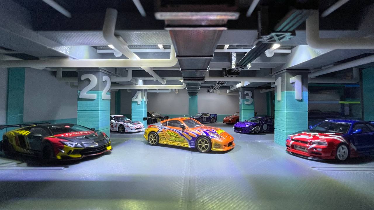 Underground Car Park Diorama for 1/64 Scaled Cars (Somewhat modular)