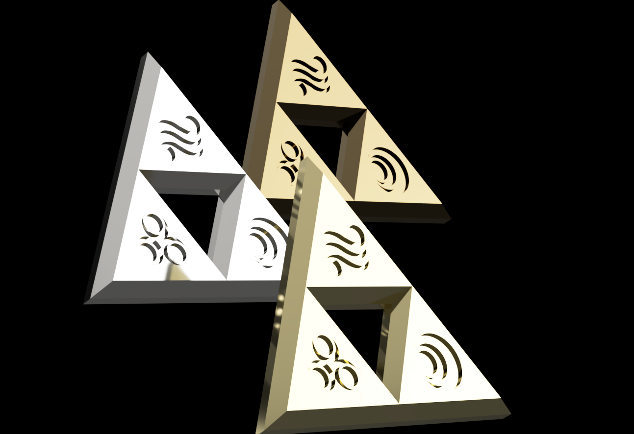 Simple Triforce with Goddess Symbols (Zelda)