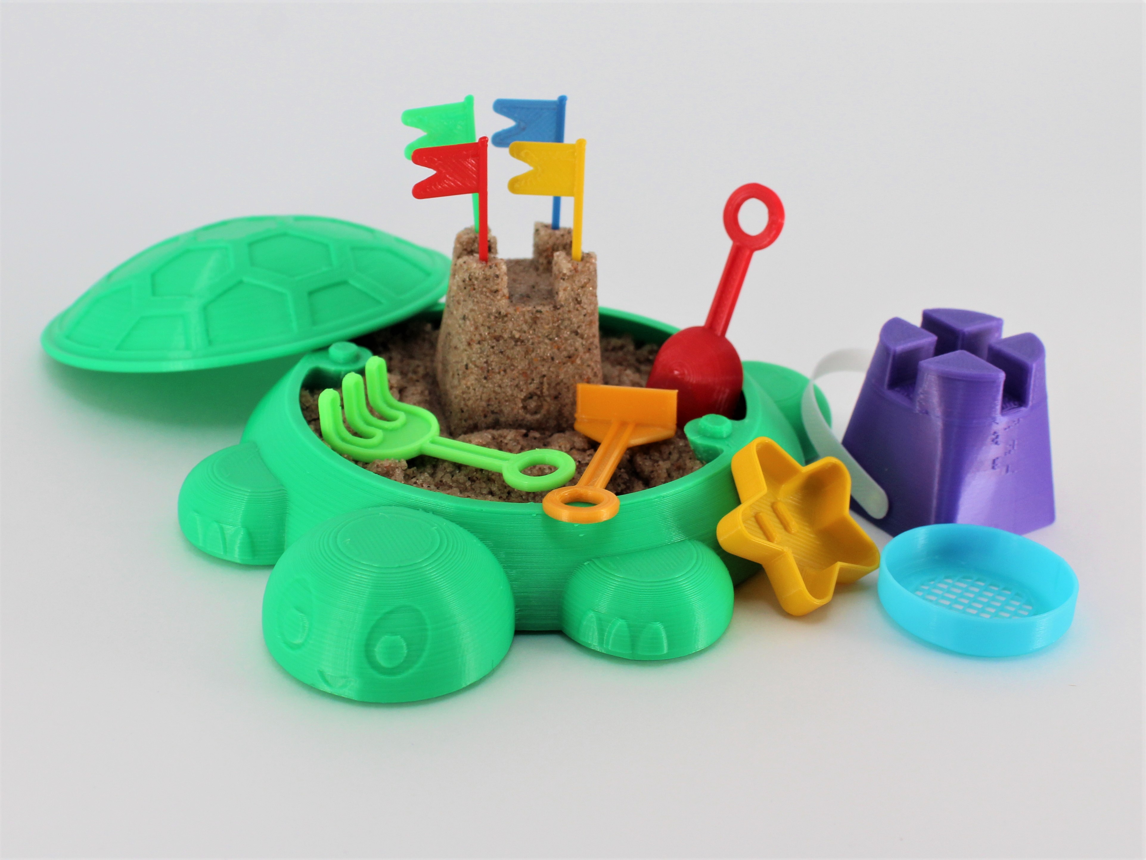 Kinetic Sand Castle Tools for Retro Turtle Sandbox