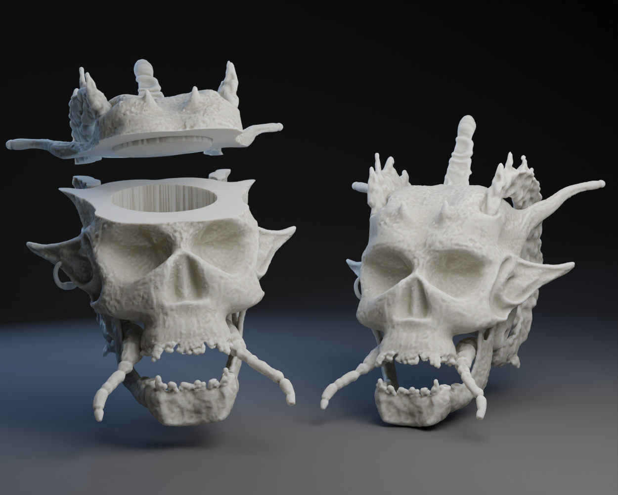 Goblin King Skull Dice Box.