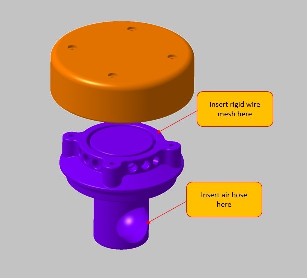 Mushroom Roof Vent for waterless Toilets (e.g. BioToi) used in RV / Motorhome / Campervan / Wohnmobil