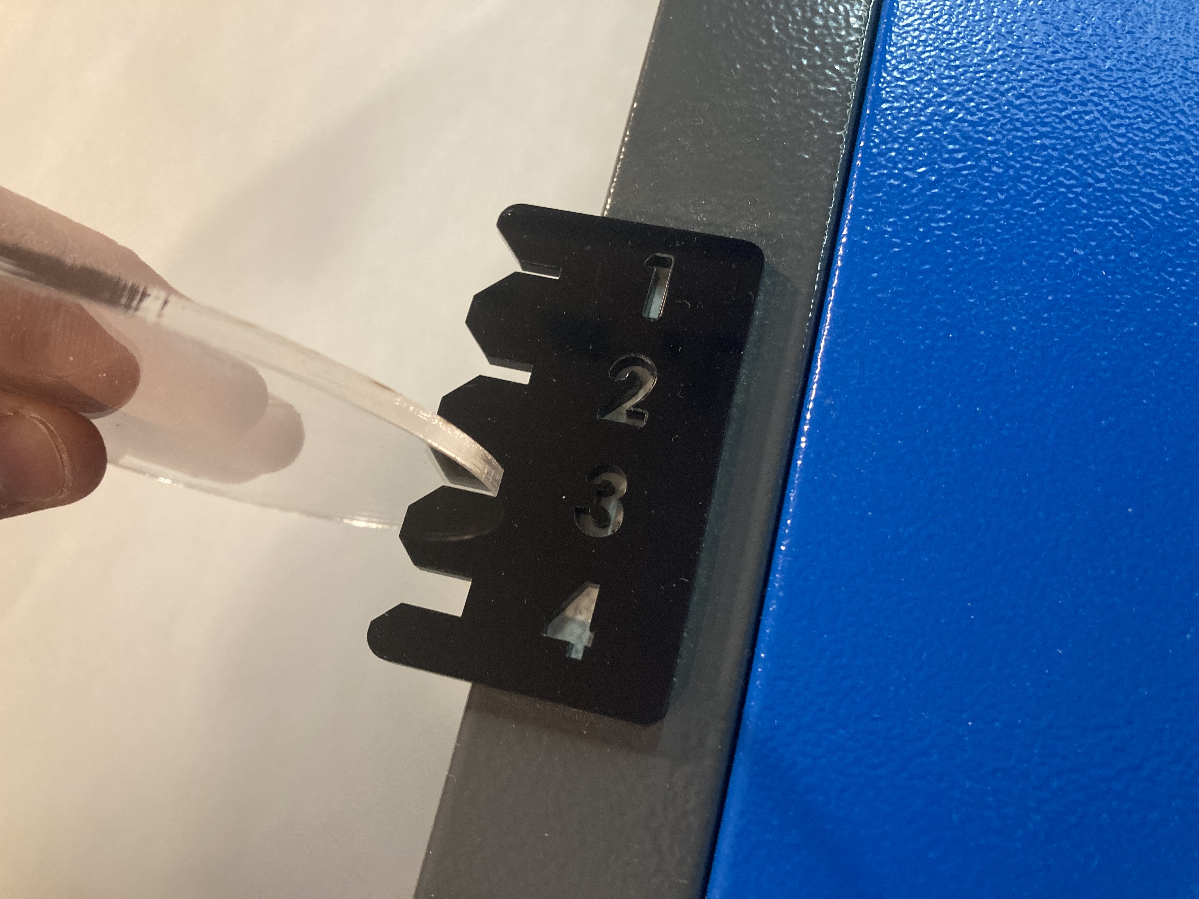 K40 CO2 lasercutter plate thickness gauge mod (1, 2, 3, 4mm)