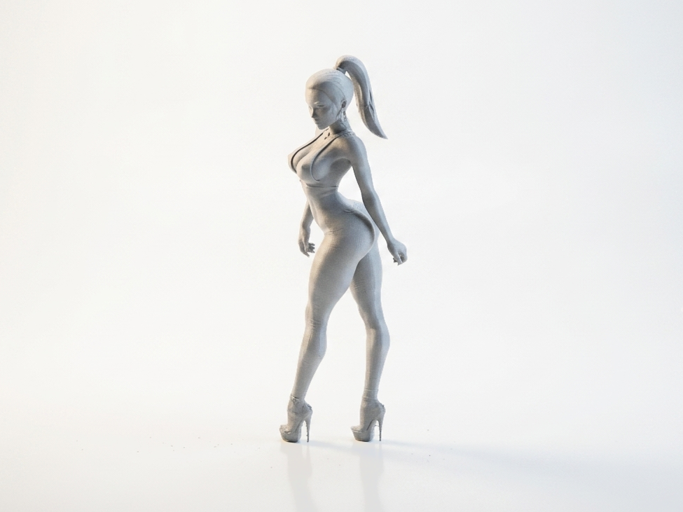 Strutting Lady Figurine Female Character 3D Printable