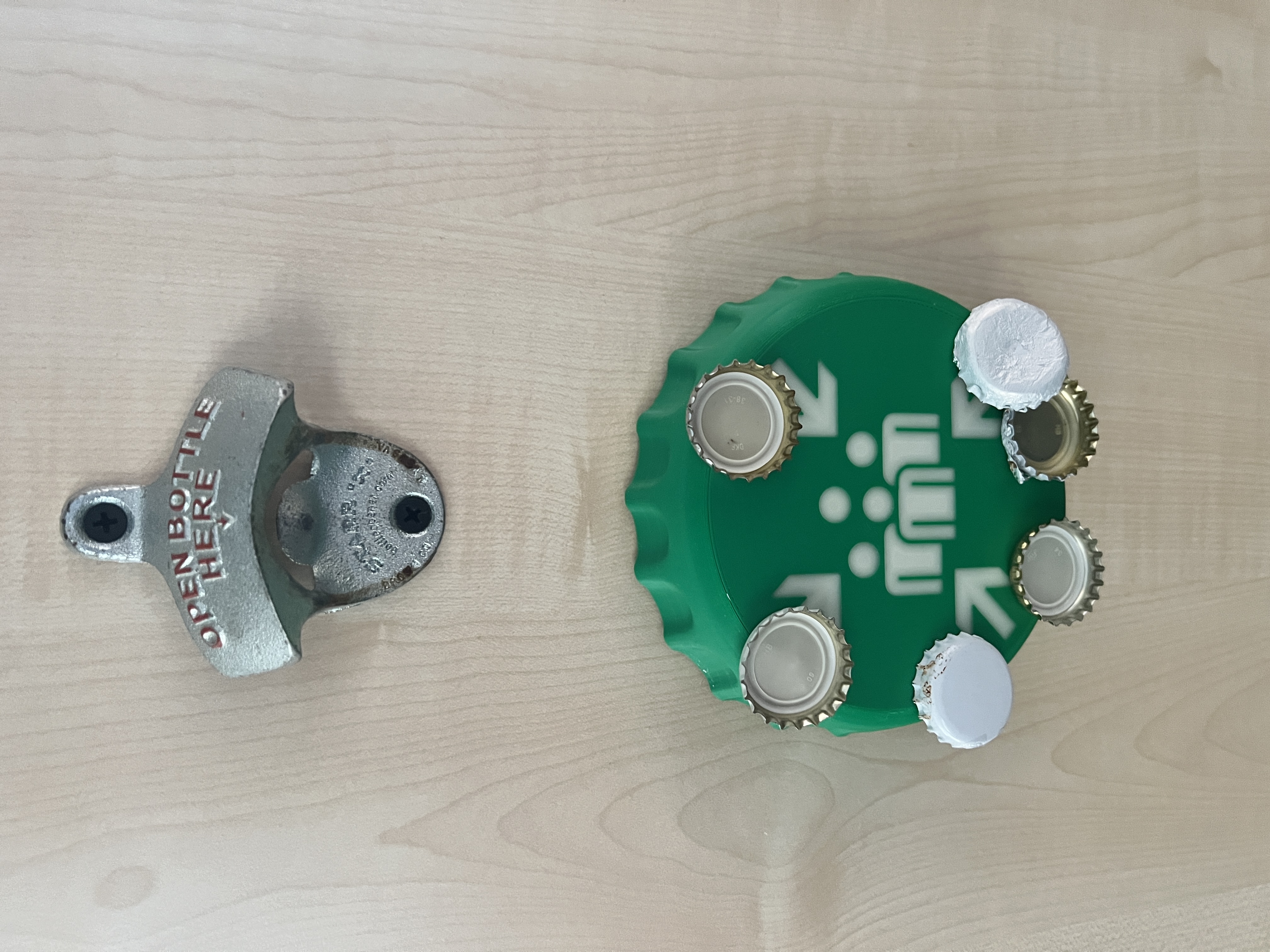 Bottlecap Collection Point - Magnetic bottlecap-catcher for wall-mounted bottle-opener --- Kronkorken Sammelpunkt