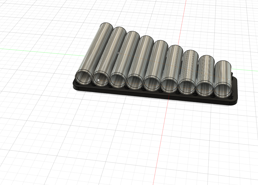 9 Tube Glockenspiel Instrument / 8 pipe Windchime or Plinker Xylophone with 3D printed plates