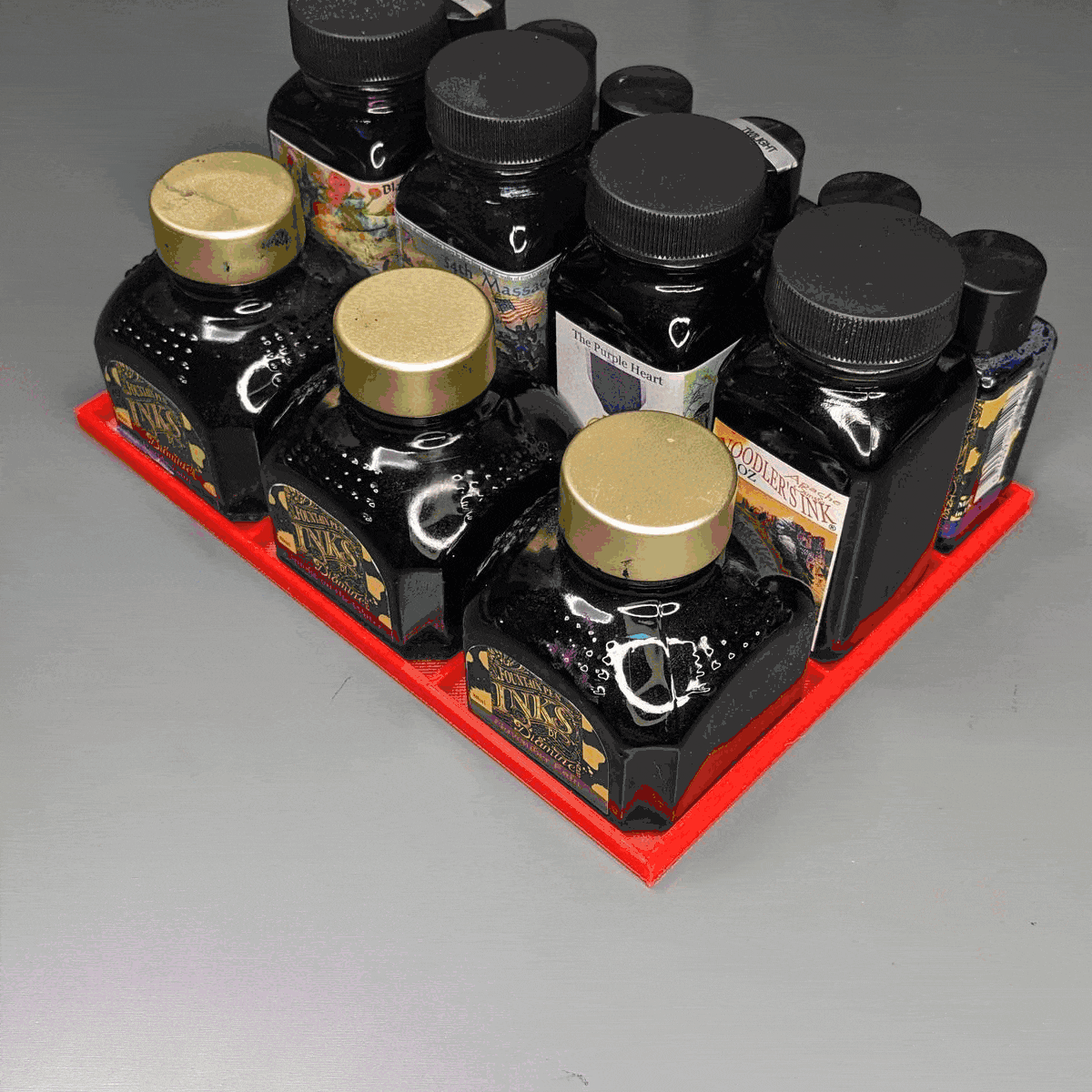 Fountain pen ink combo organizer tray