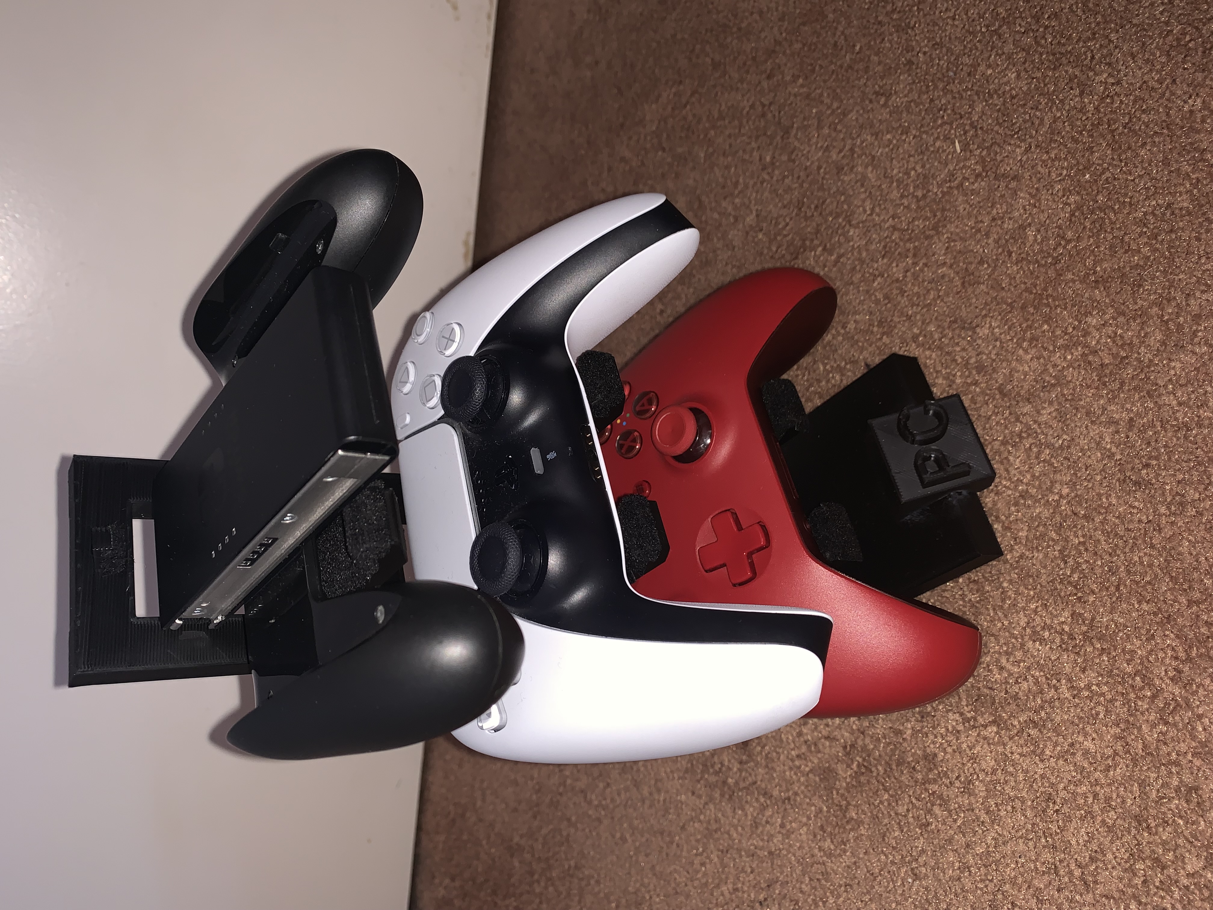Three Controllers Stand for PlayStation, Xbox, Switch, and PC
