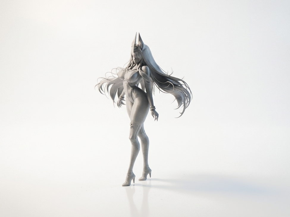 Fantasy Warrior Queen Figurine Female Figure 3D Printable