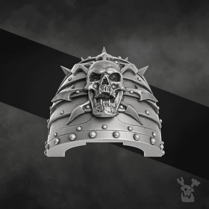 Skull with Spikes Shoulder Pads