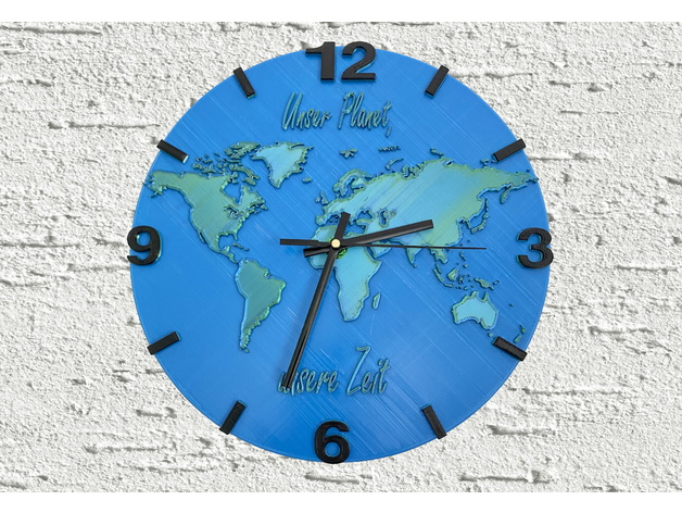 Wall Clock Earth - Wanduhr Welt