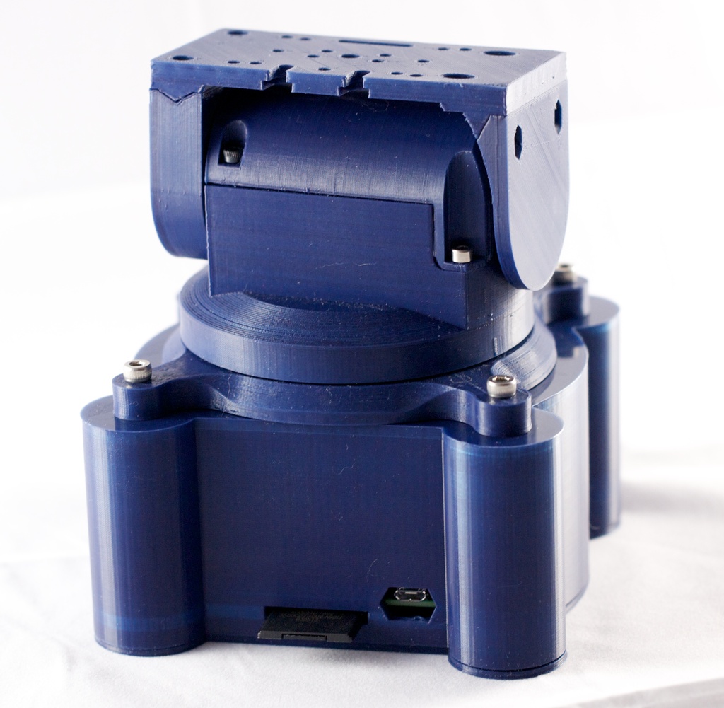 RaspberryPi case for 360° pan 180° tilt head for webcam and small DSLR