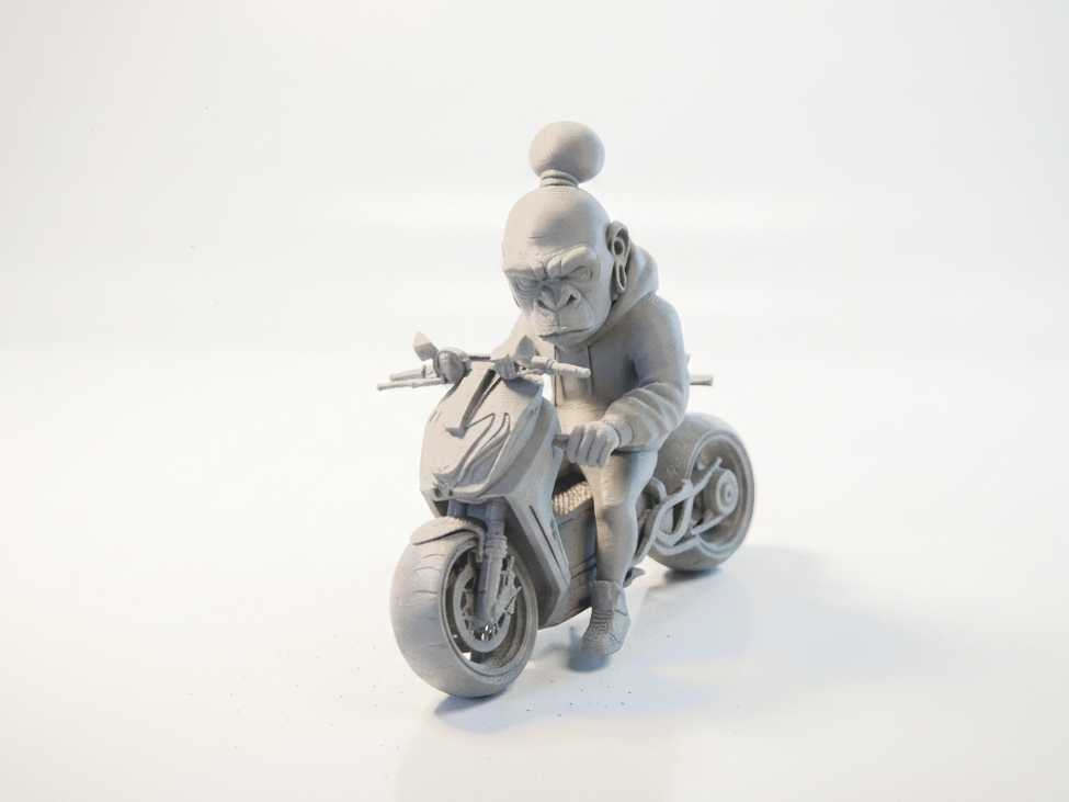Monkey Rider Motorcycle Figurine Animals 3D Printable