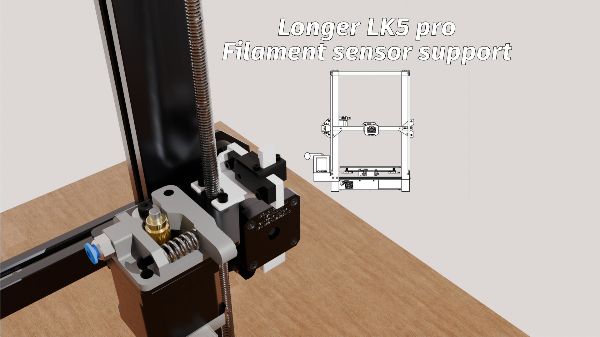 Longer LK5 pro filament sensor support