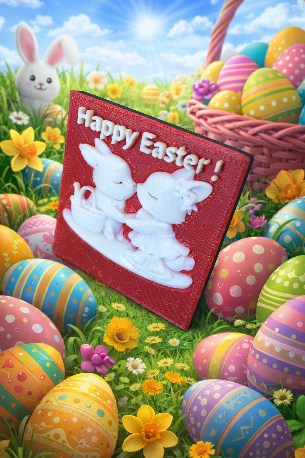 Handmade Bunny Spring Decoration 3d Printed