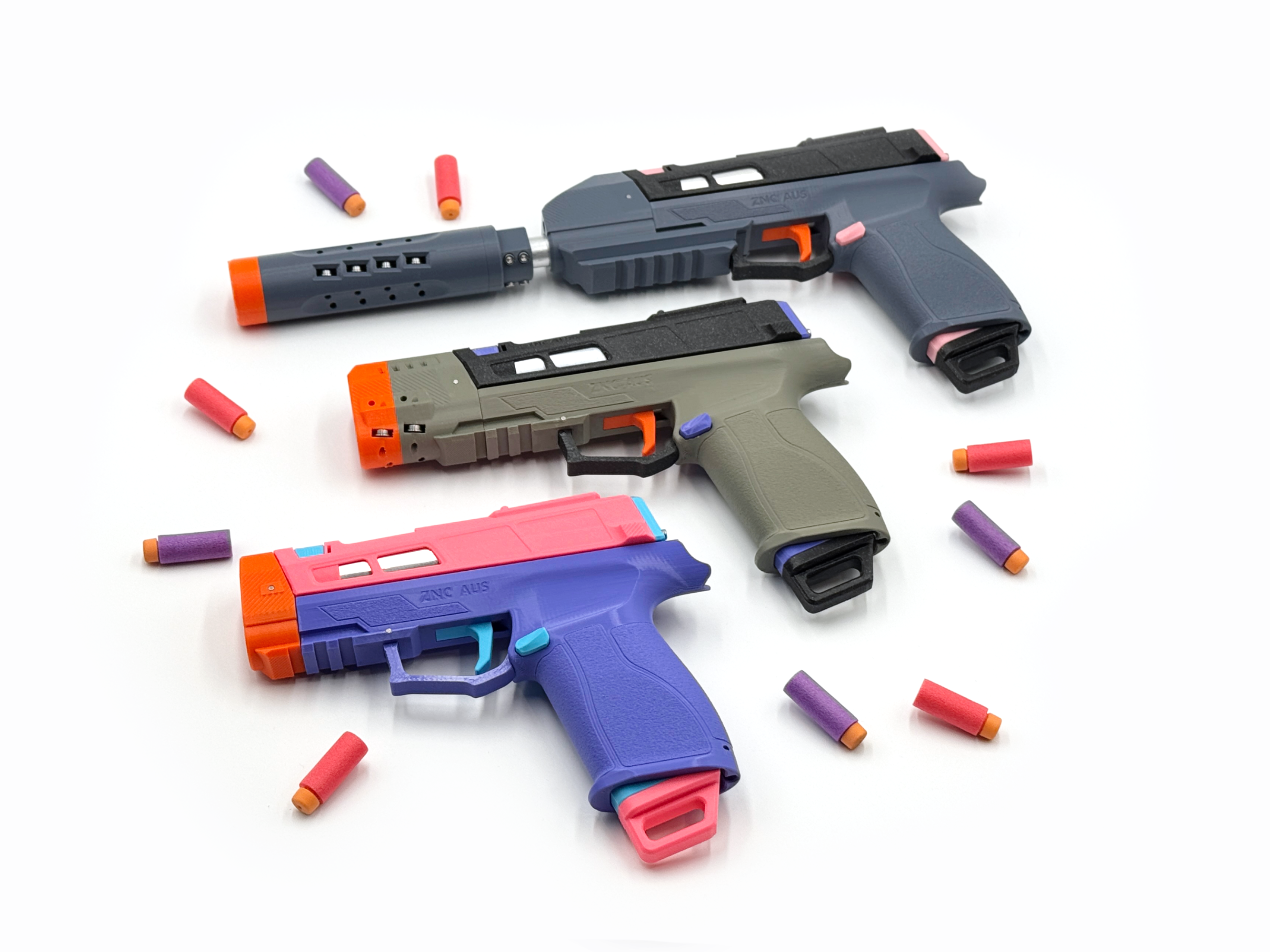 Znc Aus - Functional Powerful Mag-Fed Nerf Pistol - Cosmetic Part Variants - Up To 200FPS