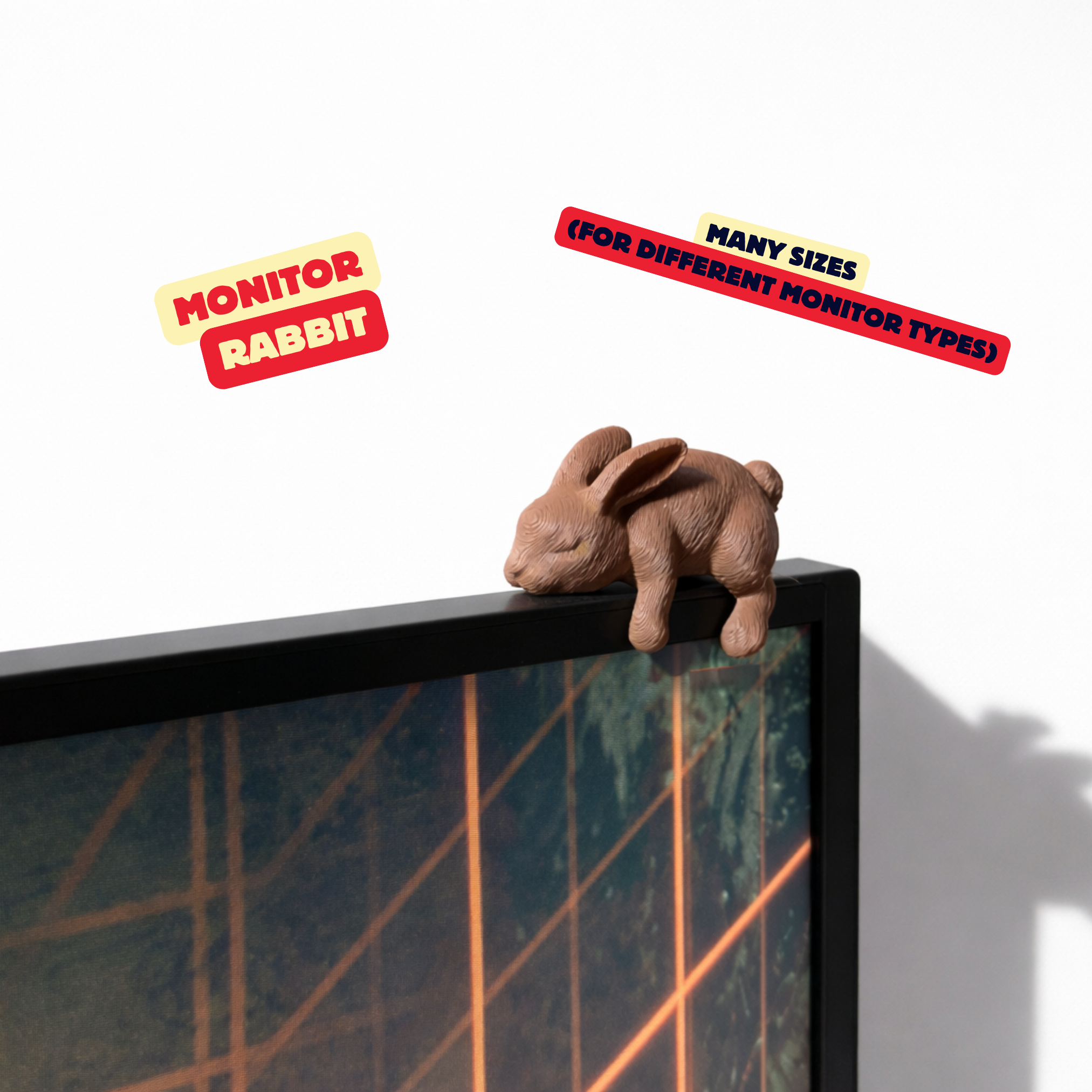 MONITOR BUNNY / CUTE EASTER OFFICE DECOR / RABBIT EASTER OFFICE DECOR / MONITOR BUDDY