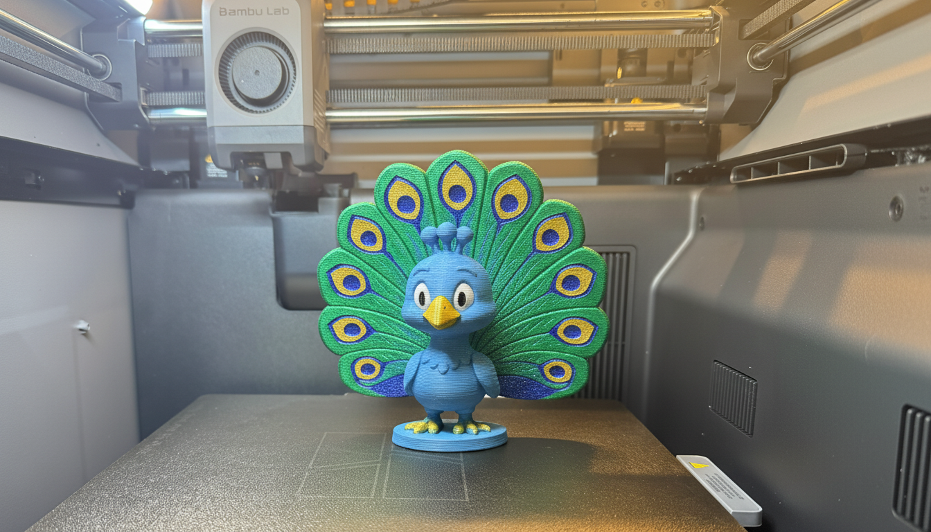Cute Peacock Displaying Feathers