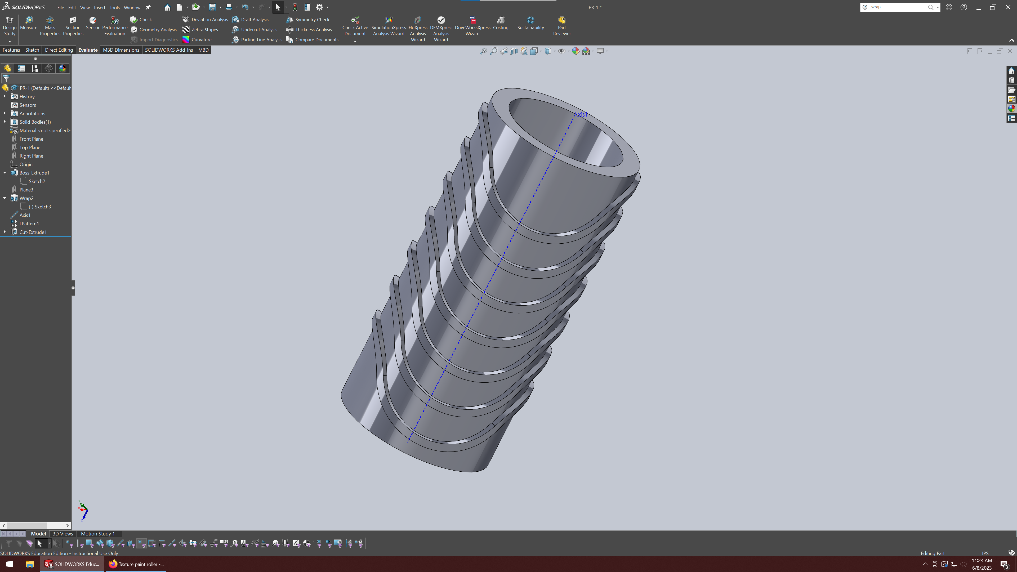Textured Paint Roller Attatchment for Use in Ceramic Modeling
