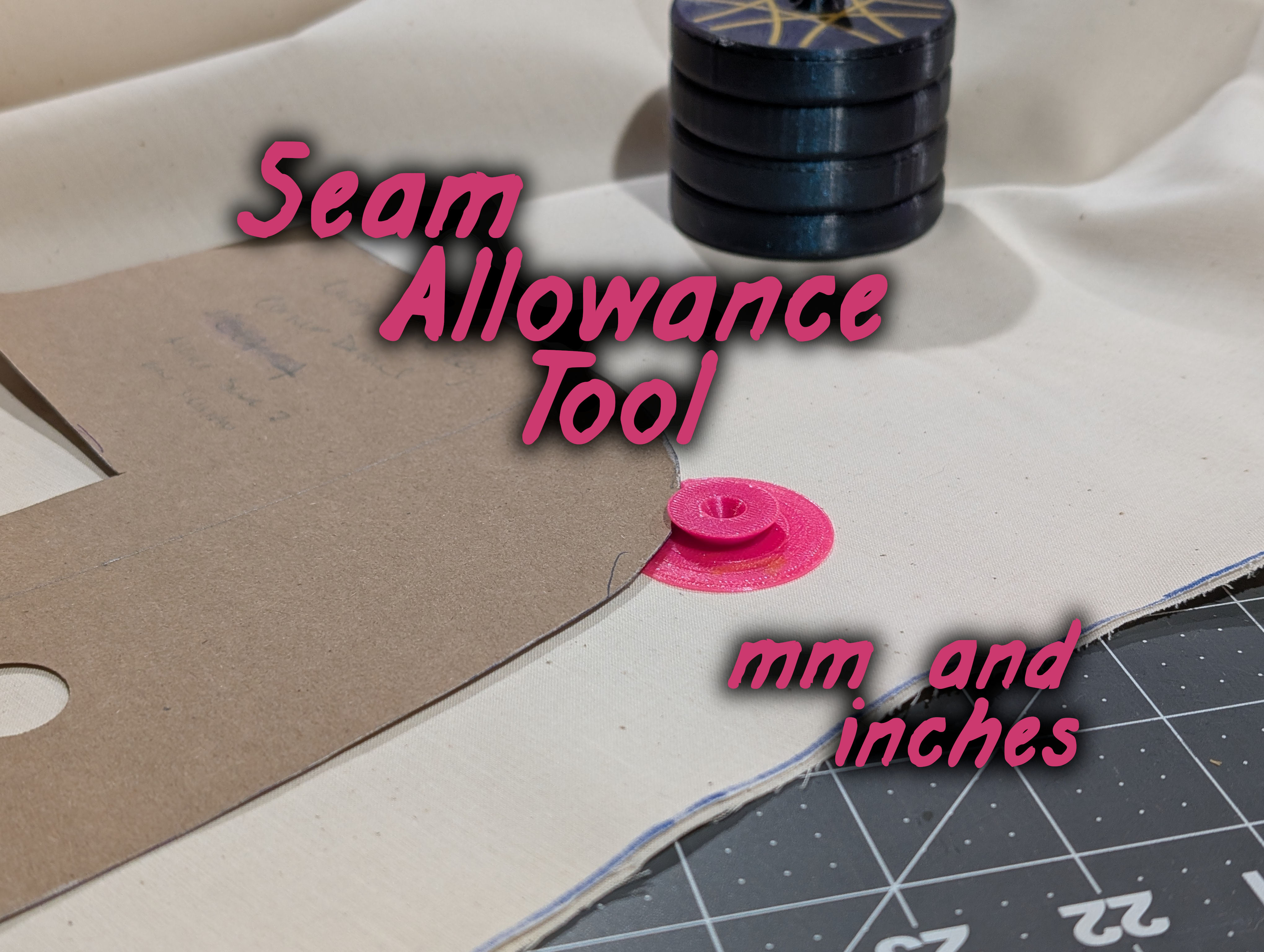 Sewing Seam Allowance Tracing Disks (inches and mm)