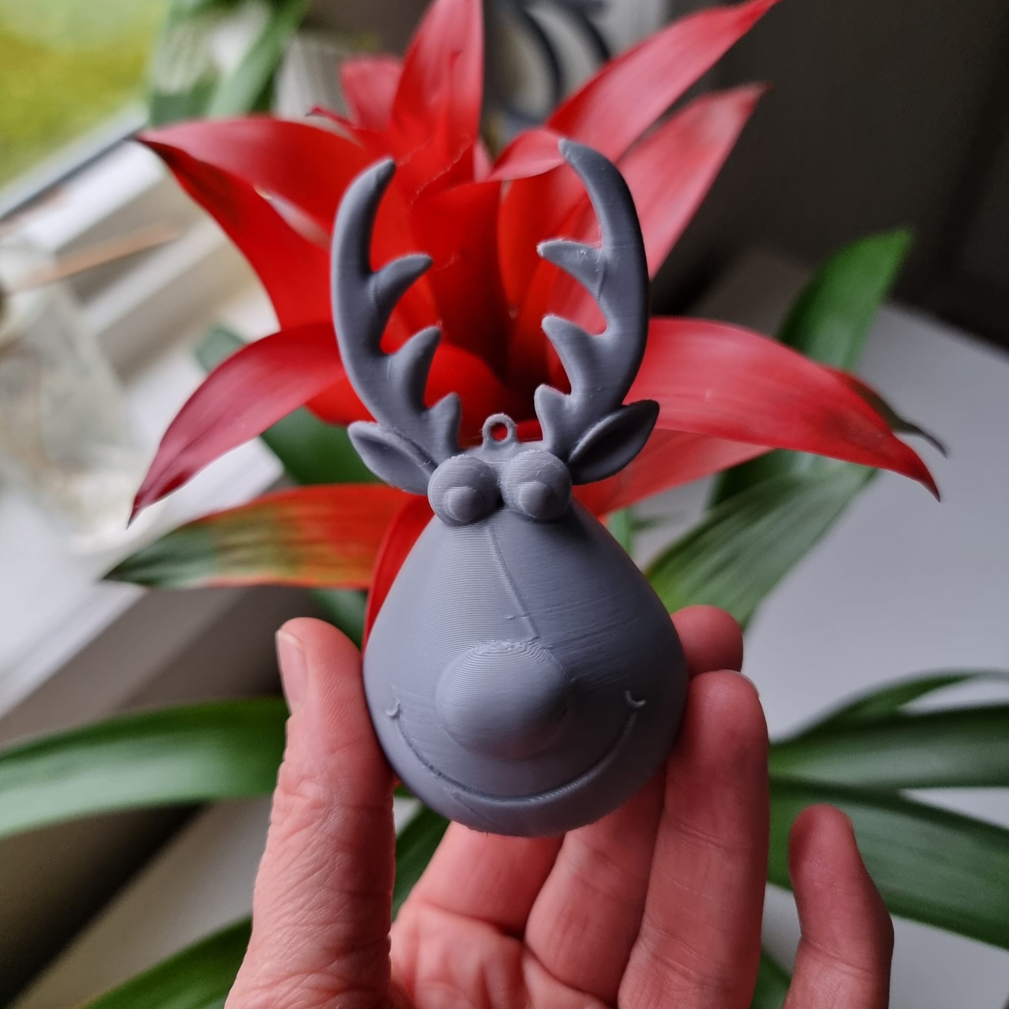 Christmas deer ball ornament