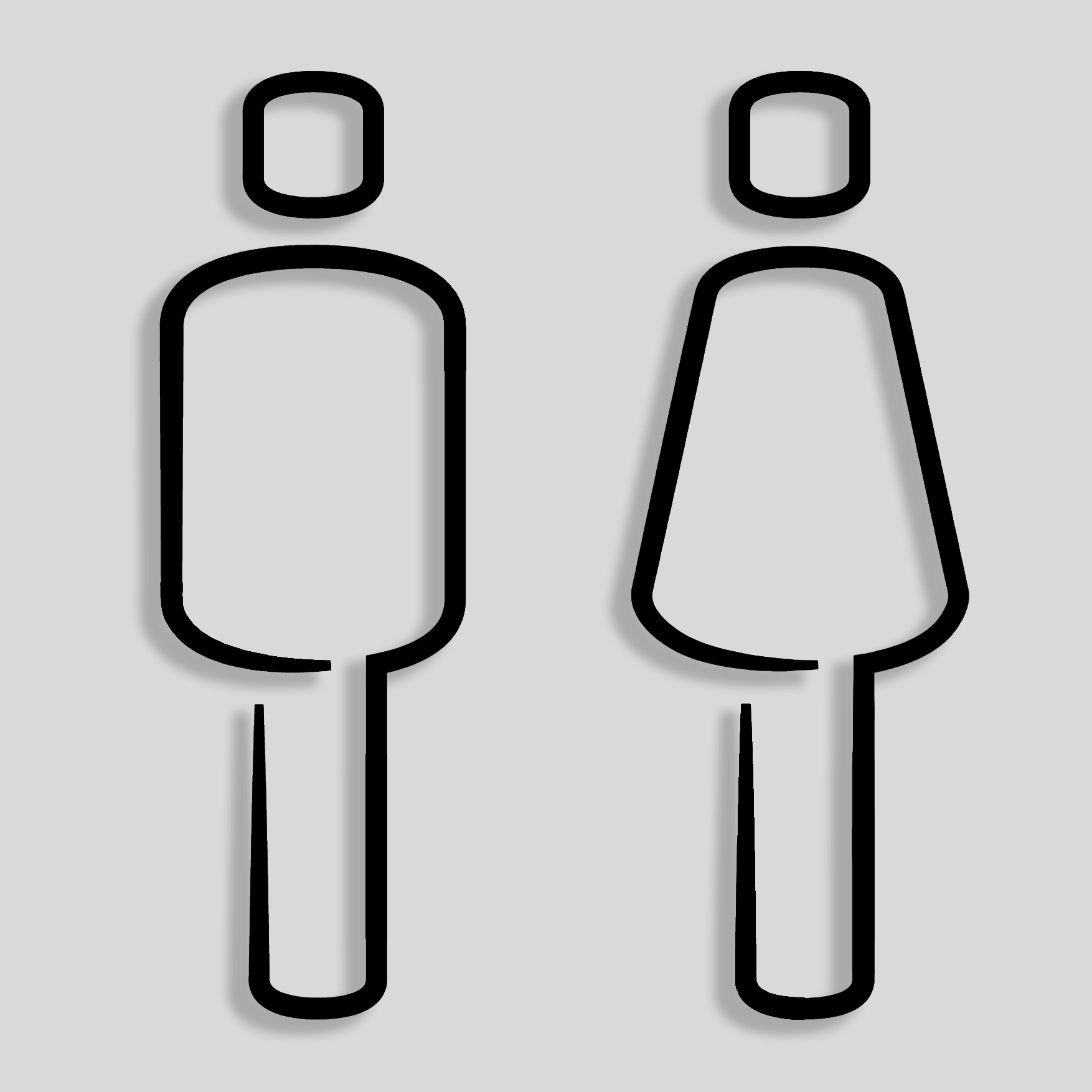 Toilet restroom sign WC symbols