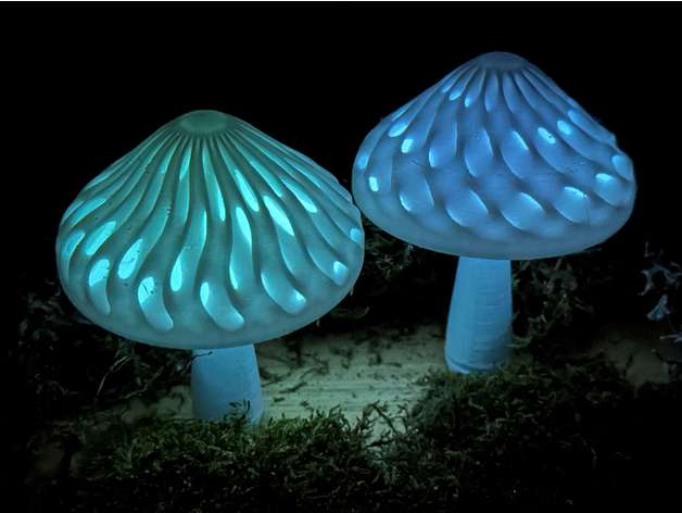 Dual Colour Modular Mushroom Caps (Glow-in-the-Dark)