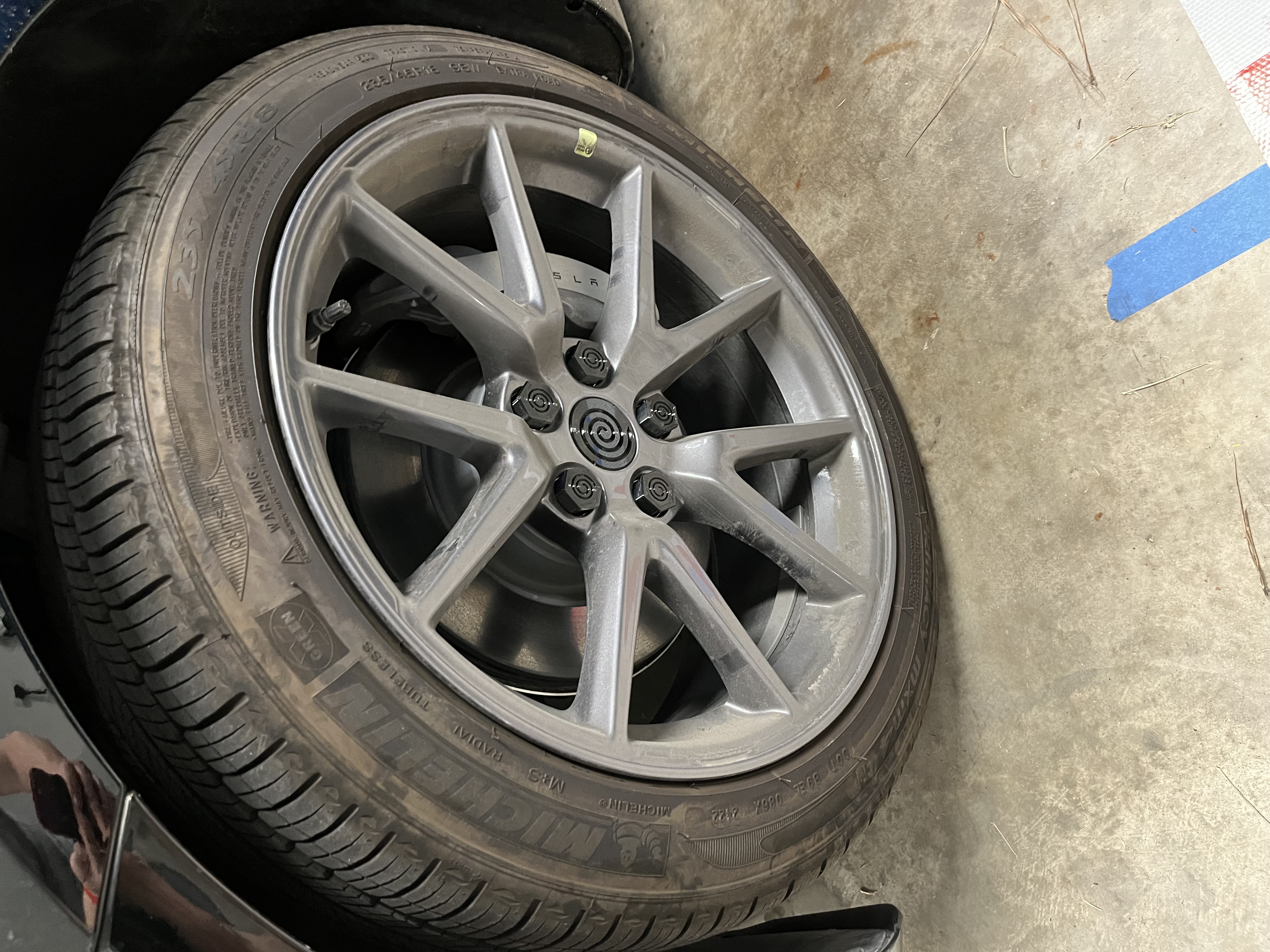 Tesla model 3 - Aero Wheel Remix - Center Cover and Lug Nut Covers - Spiral and Plain