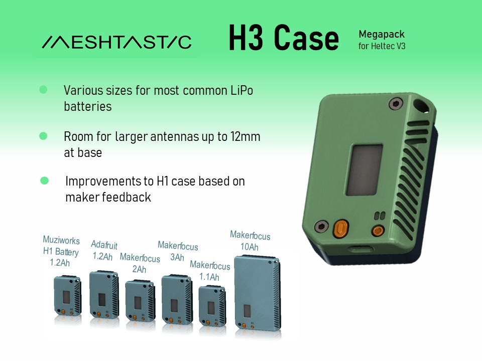 H3 Case - Megapack, for Heltec v3 running Meshtastic