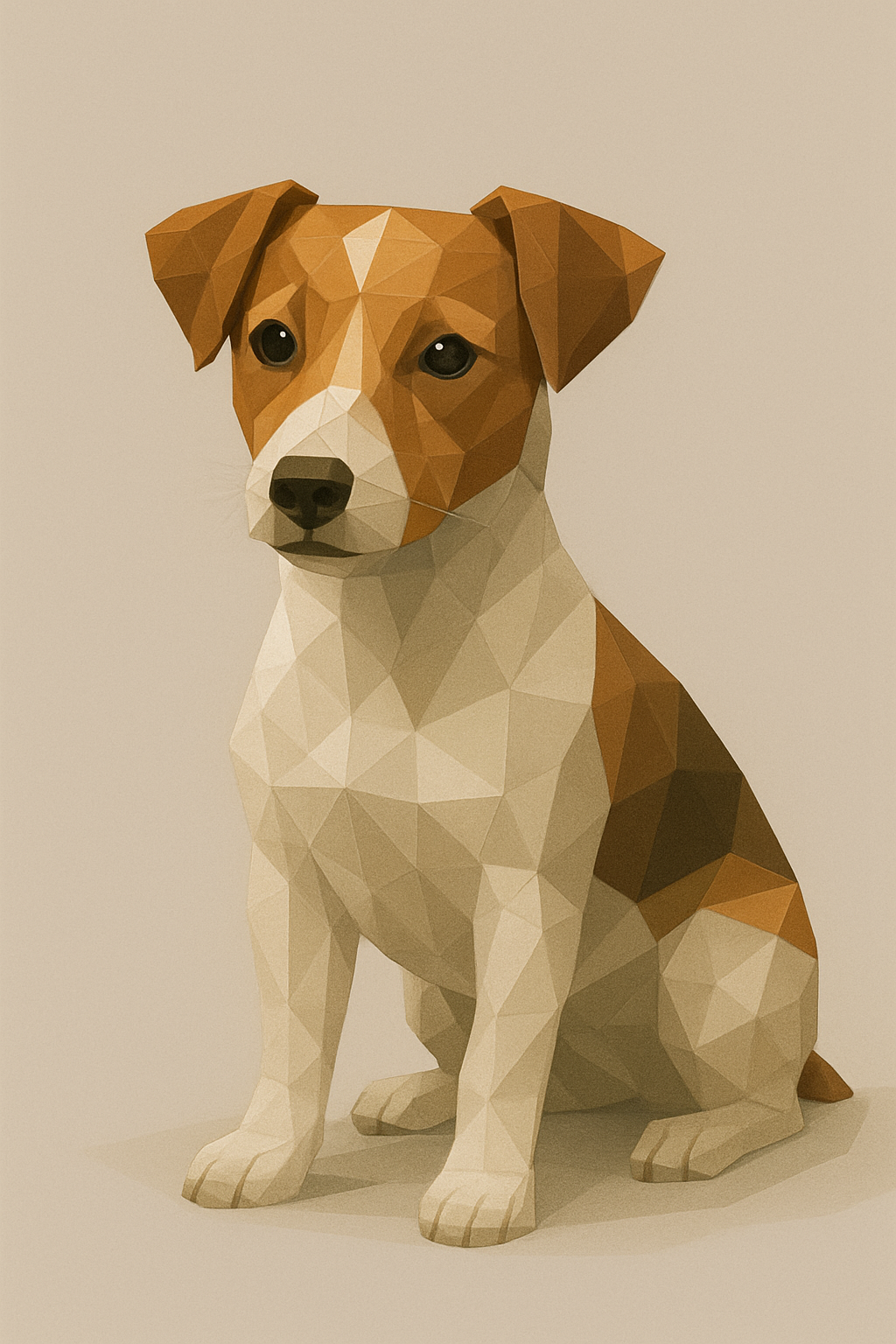 Jack Russell Terrier Low Poly Dog Model
