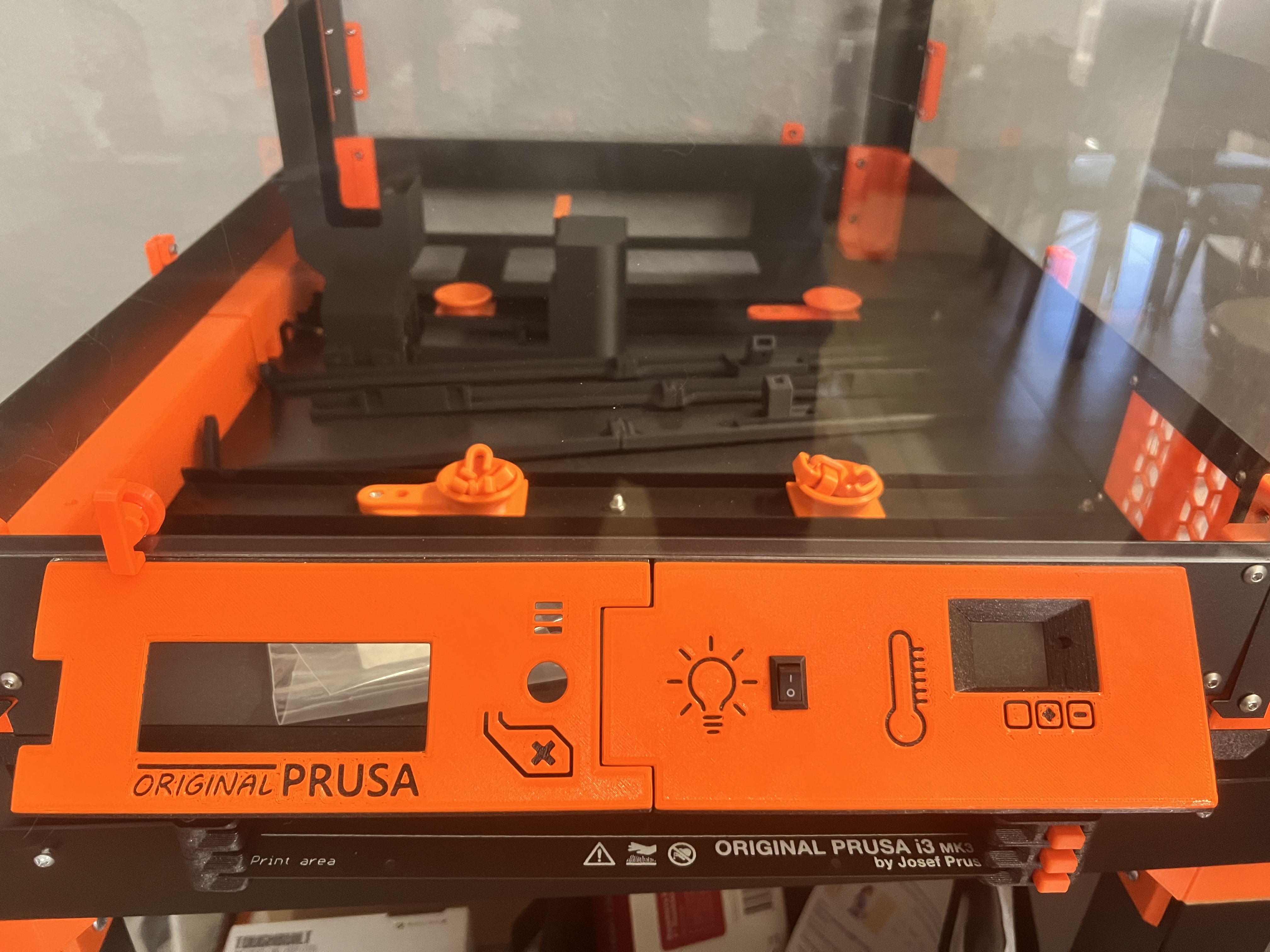 Steel Sheet Holders with Seesaw Eject Top Parts for Prusa Box Angular Control Panel
