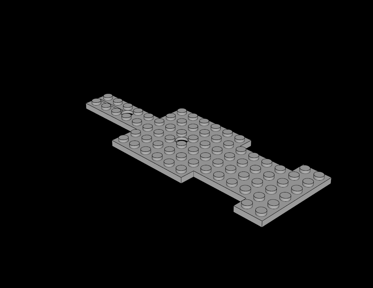 Lego Compatible (806.dat) Car Base 6 x 17 with 2 Holes and Steering Gear Slot