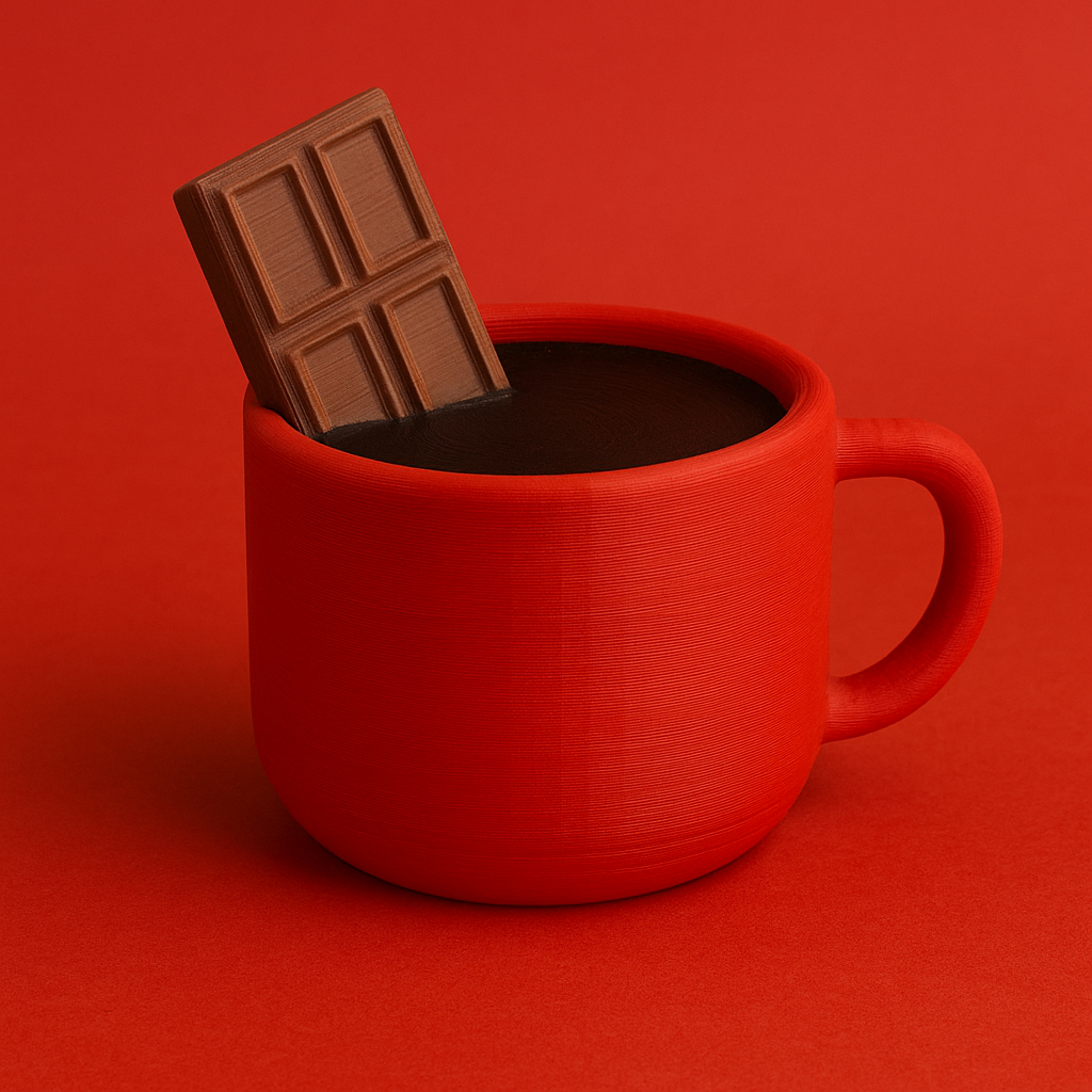 Hot Chocolate Mug with Chocolate Bar (Multicolor)