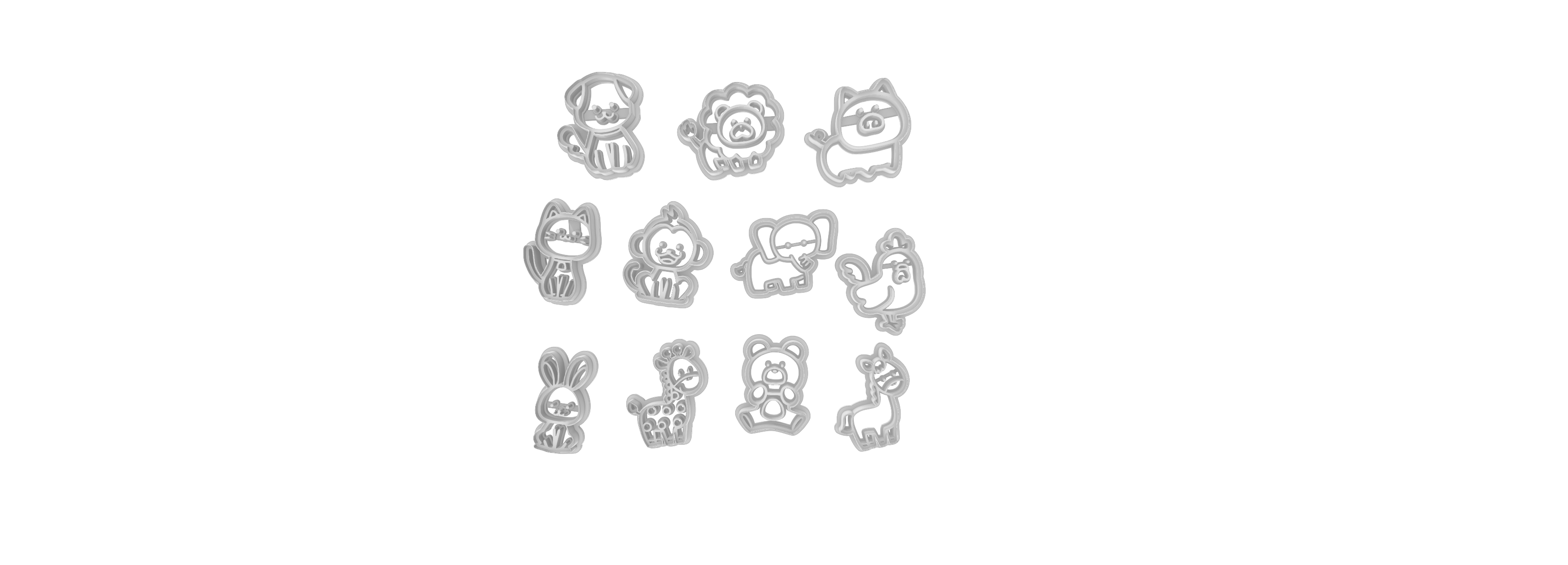 Safari and Farm Animals imprint cookie cutter
