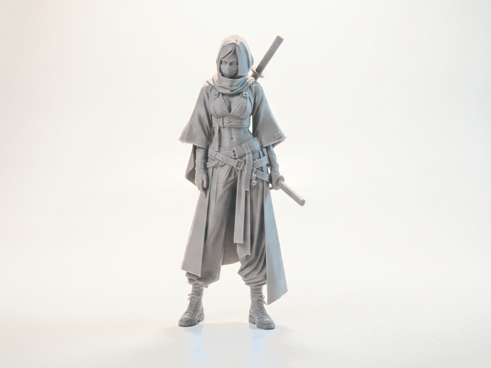 Female Ninja Figurine Action Character 3D Printable
