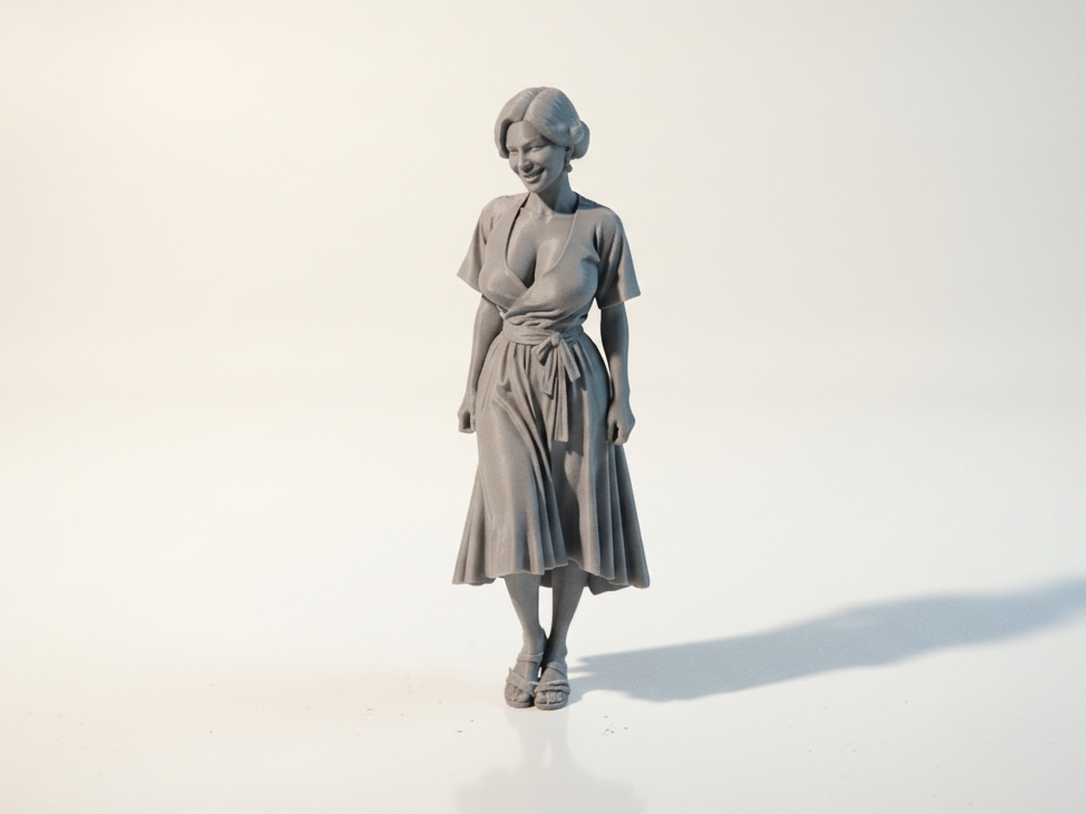 Vintage Pin-Up Lady Figurine Female Figure 3D Printable
