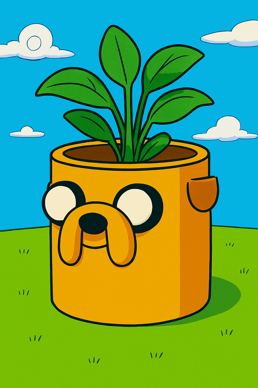 Adventure Time Jake the Dog/Flowerpot- Hora de Aventura Jake el Perro/Maceta