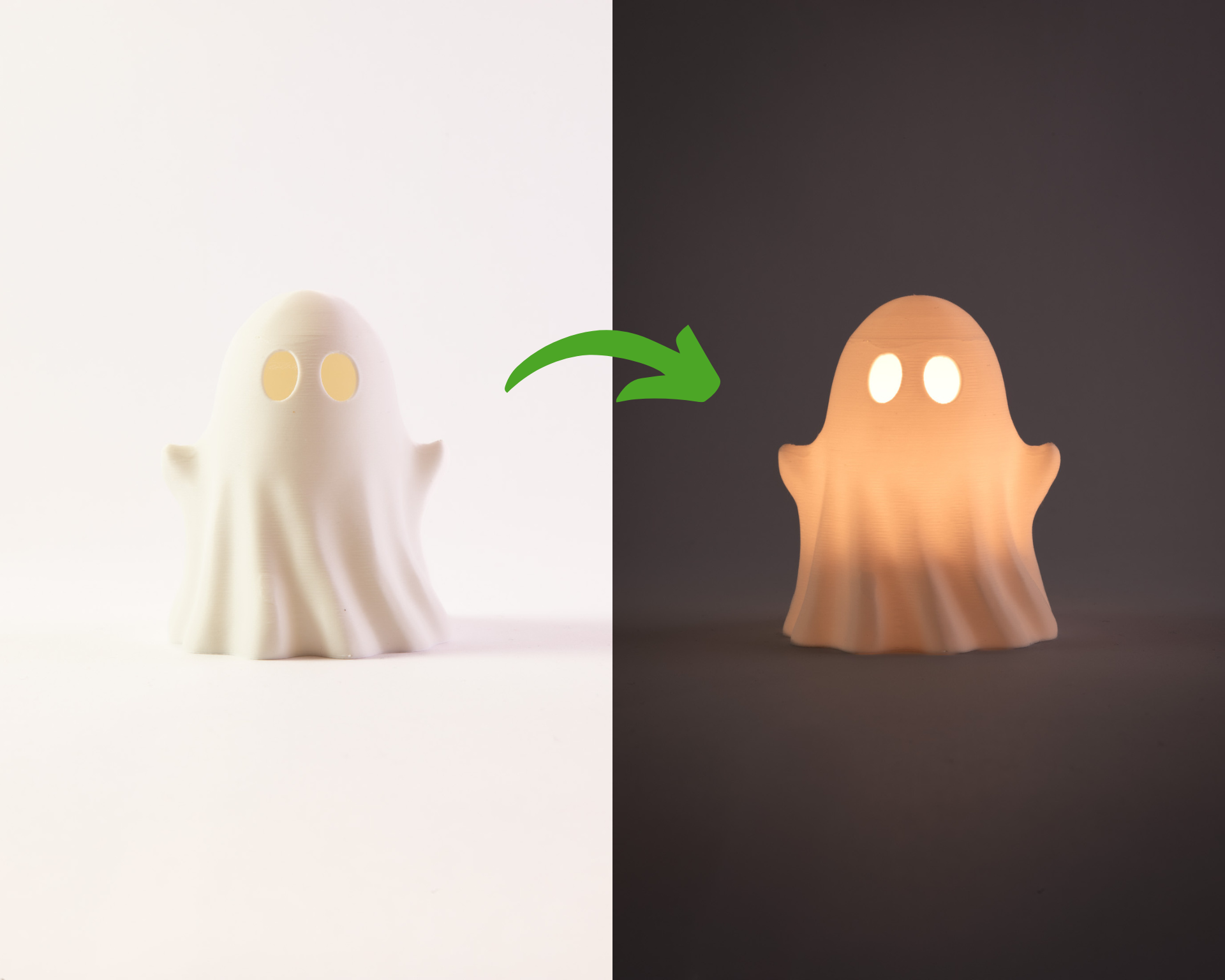 Cute Ghost Tea Light Holder (STL File, For LED Candle Only)