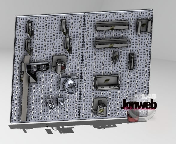 12" - 300 mm 45°-90° square holder for Parkside wall panel